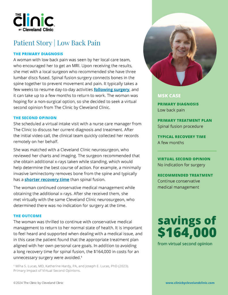 Patient story | Low back pain