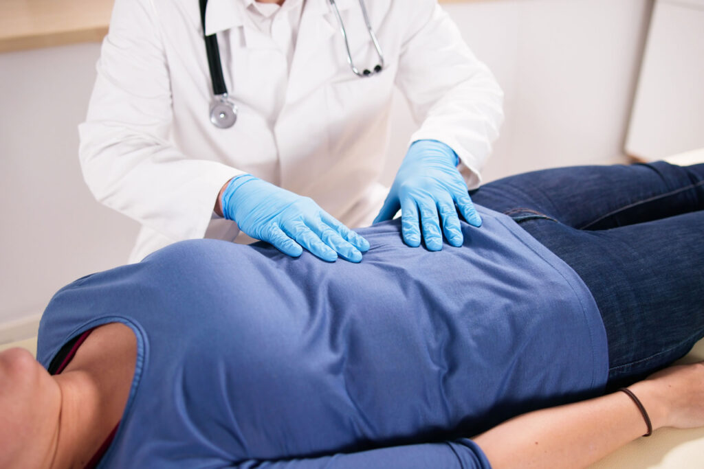a doctor examining a patient